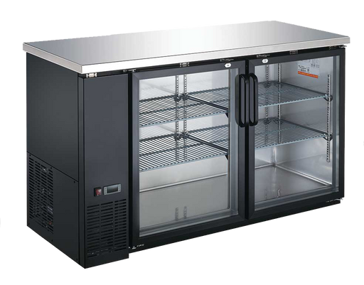 Drago 60″ Glass Door Hinged Back Bar Cooler DRBB60GH