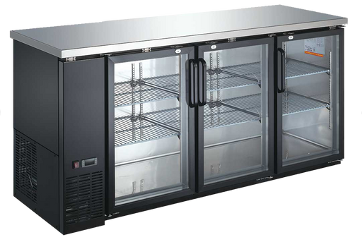 Drago 72″ Glass Door Hinged Back Bar Cooler DRBB72GH